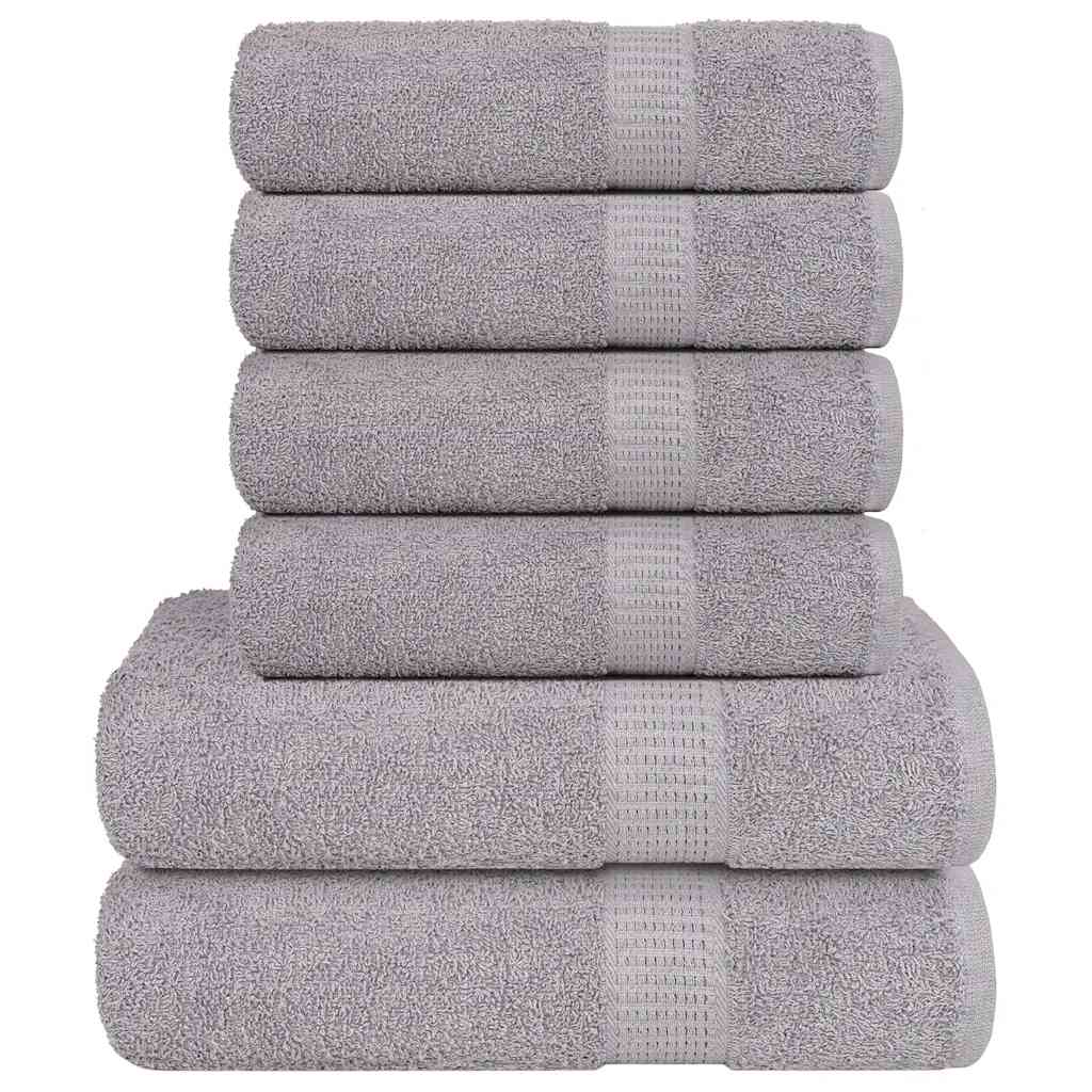 Rankšluosčių rinkinys, 6vnt., pilki, 100% medvilnė, 360g/m²