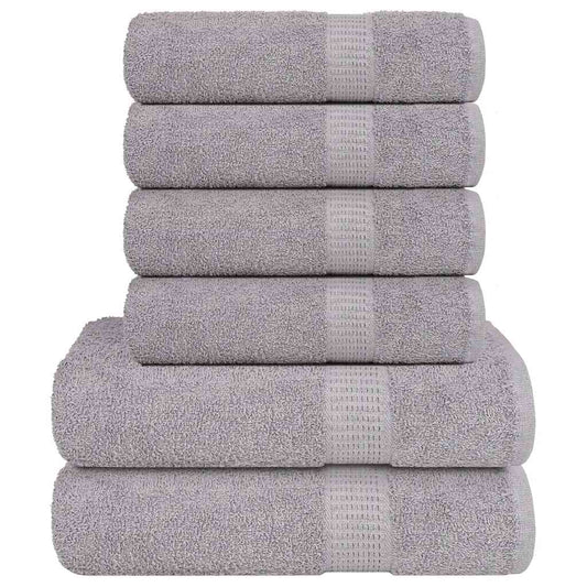 Rankšluosčių rinkinys, 6vnt., pilki, 100% medvilnė, 360g/m²