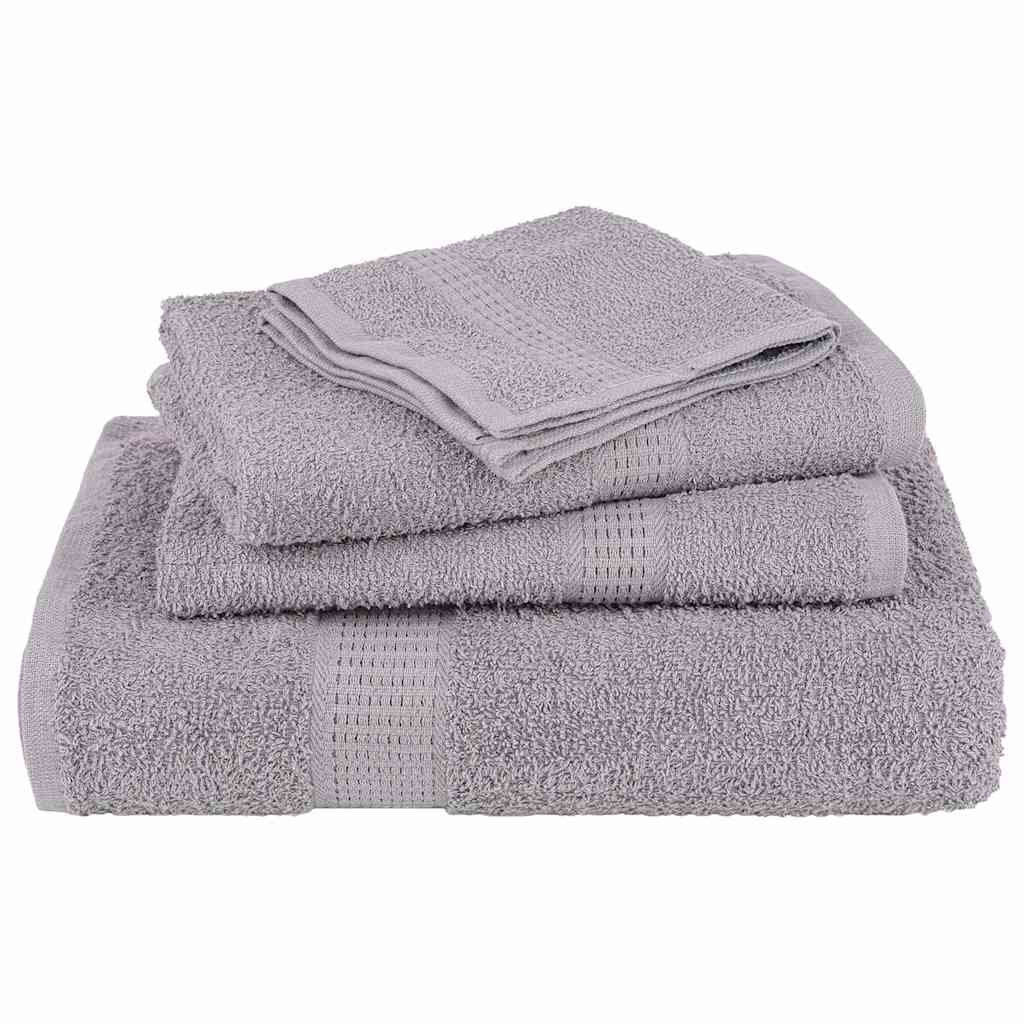 Rankšluosčių rinkinys, 6vnt., pilki, 100% medvilnė, 360g/m²