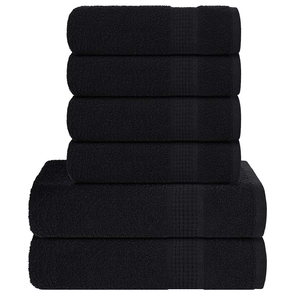 Rankšluosčių rinkinys, 6vnt., juodi, 100% medvilnė, 600g/m²