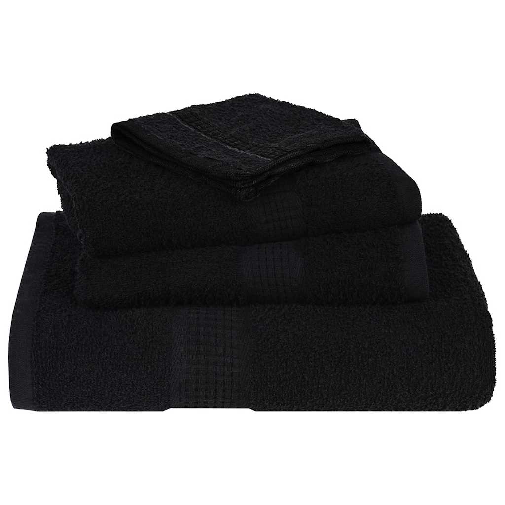 Rankšluosčių rinkinys, 6vnt., juodi, 100% medvilnė, 600g/m²