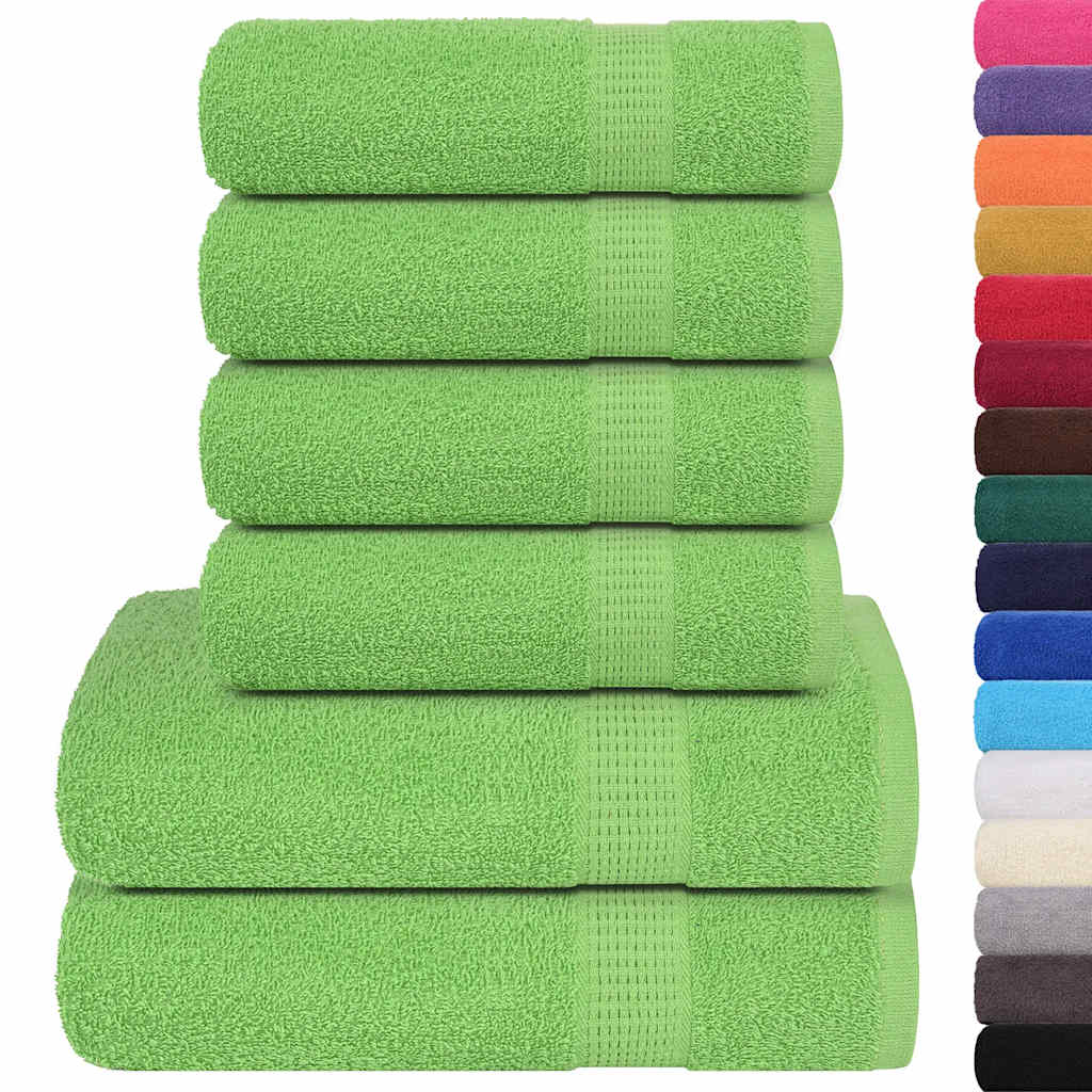 Rankšluosčių rinkinys, 6vnt., žali, 100% medvilnė, 360g/m²