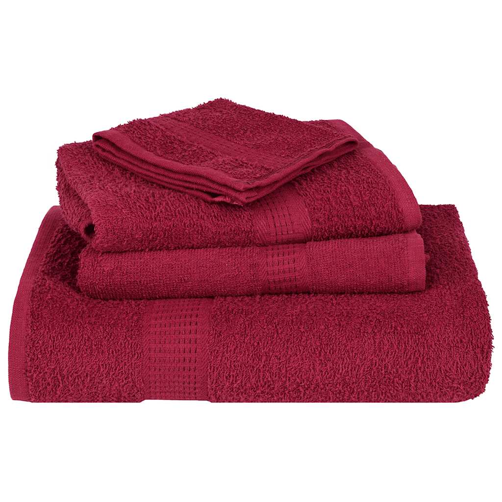 Rankšluosčių rinkinys, 12vnt., raudoni, 100% medvilnė, 360g/m²