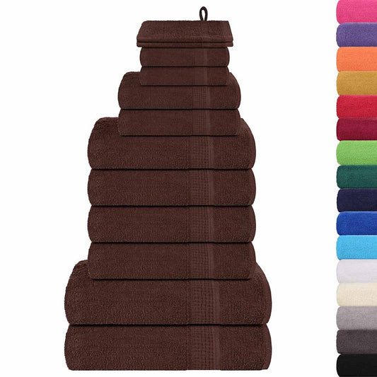 12 dalių rankšluosčių komplektas FROGN rudas, 360 g/m²