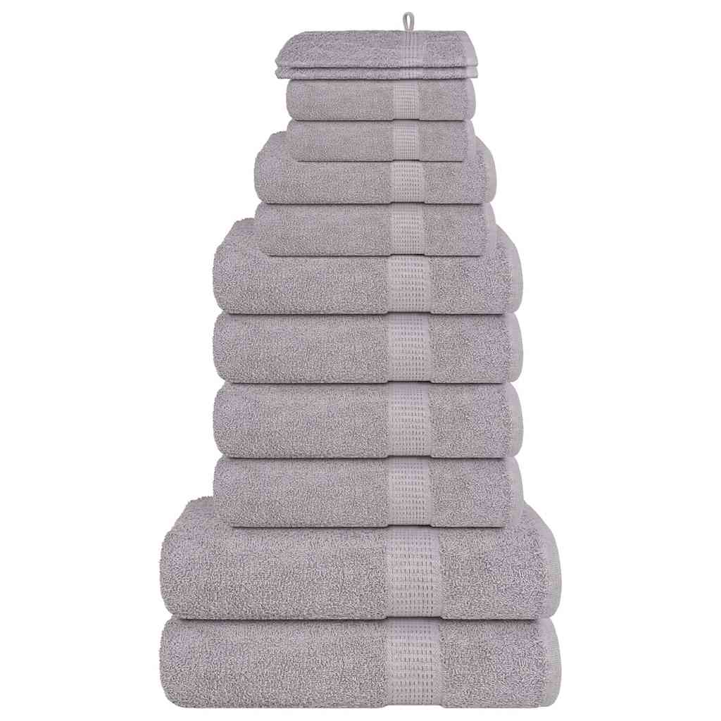 Rankšluosčių rinkinys, 12vnt., pilki, 100% medvilnė, 360g/m²