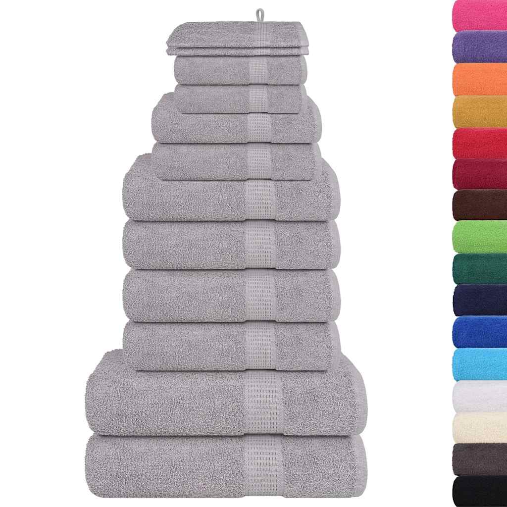 Rankšluosčių rinkinys, 12vnt., pilki, 100% medvilnė, 360g/m²
