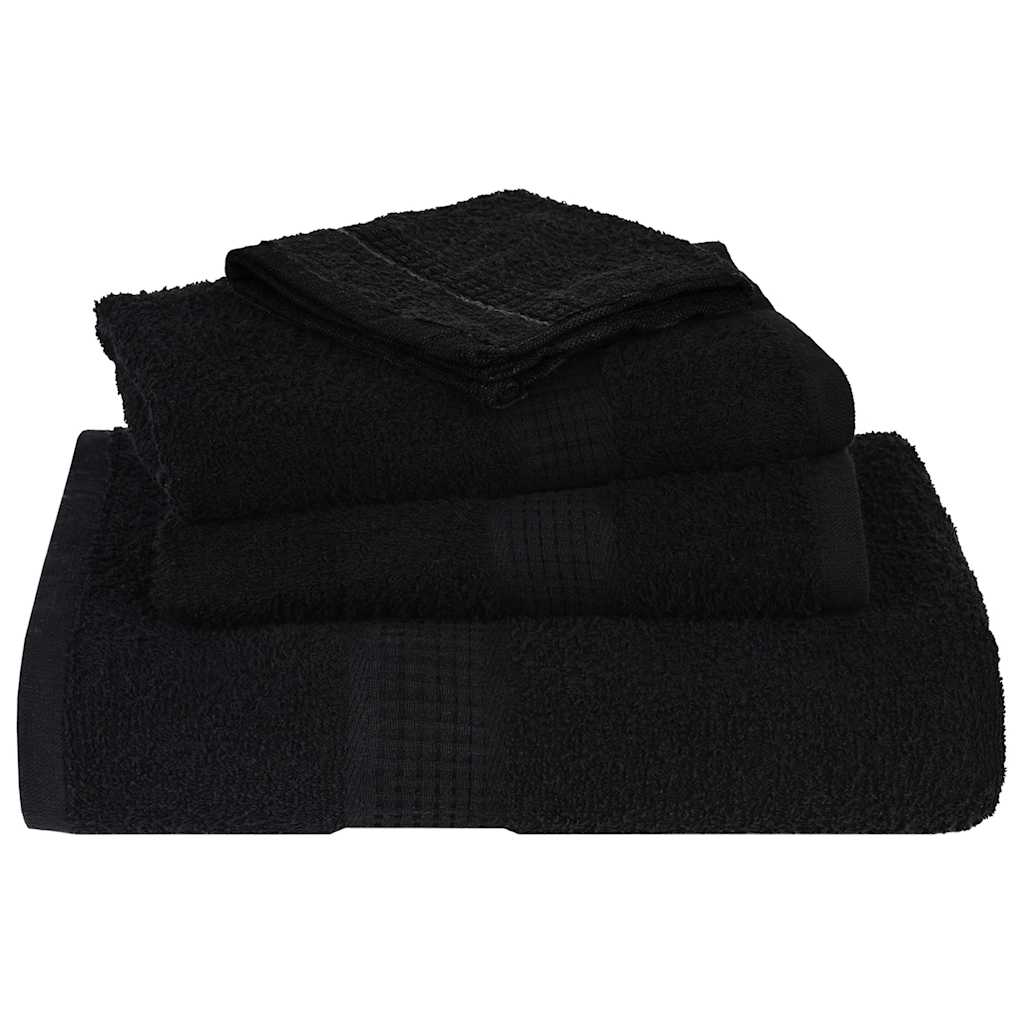 Rankšluosčių rinkinys, 12vnt., juodi, 100% medvilnė, 360g/m²