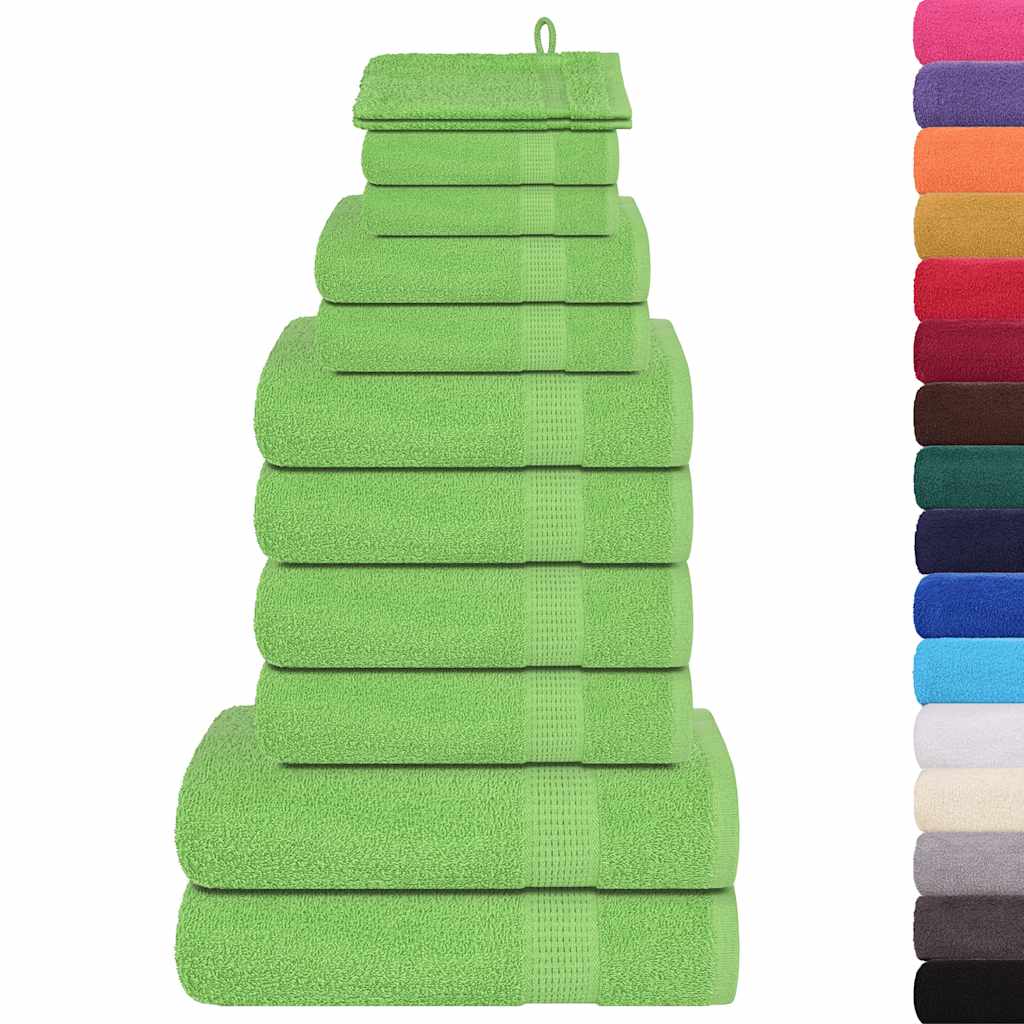 Rankšluosčių rinkinys, 12vnt., žali, 100% medvilnė, 360g/m²