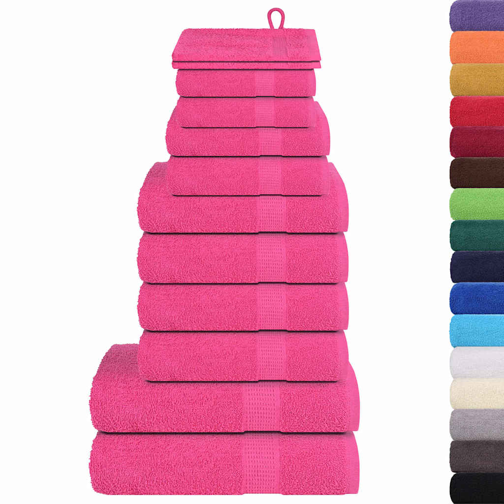 Rankšluosčių rinkinys, 12vnt., rožiniai, 100% medvilnė, 360g/m²