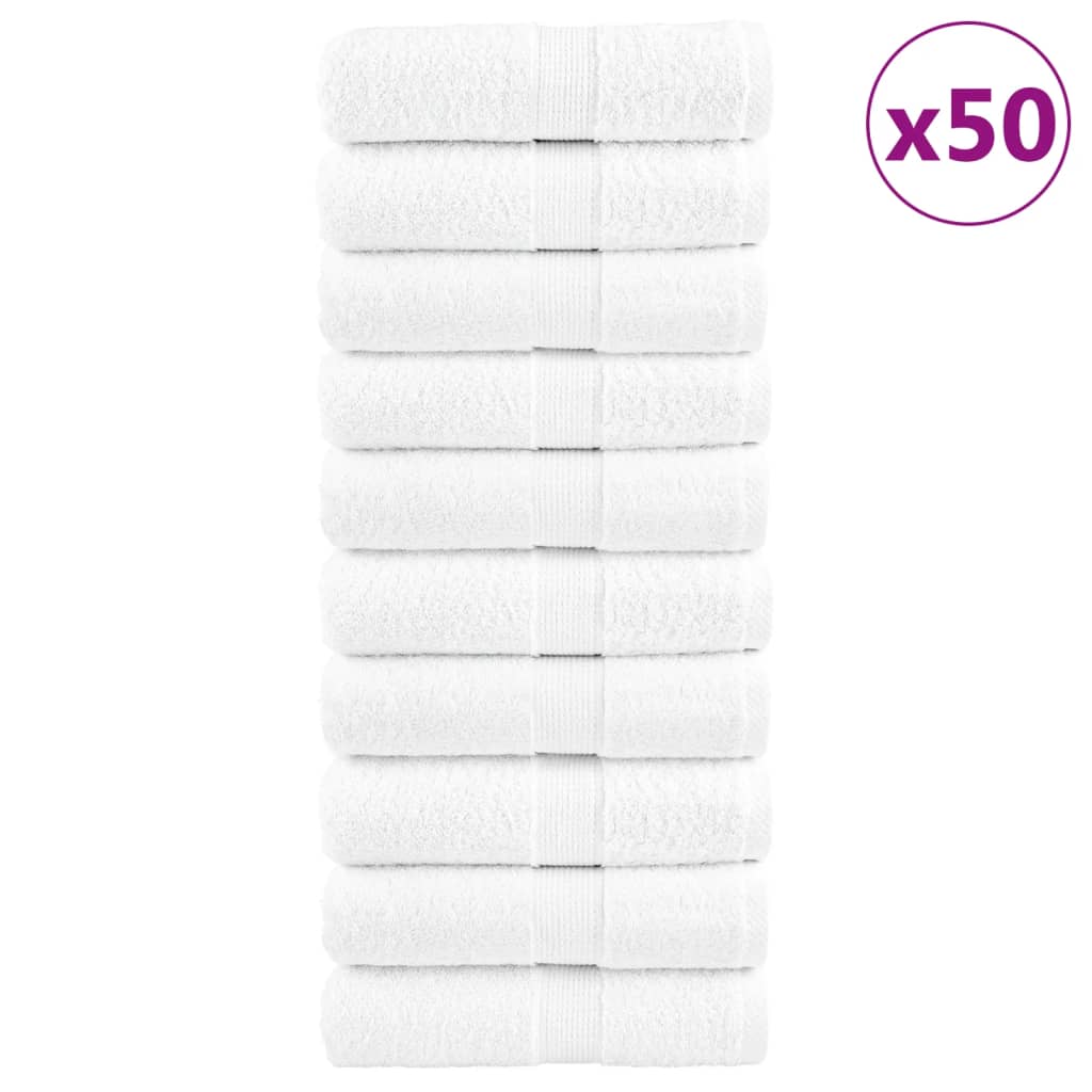 Aukščiausios kokybės rankšluosčiai SOLUND, 50 vnt., balti, 15 x 21 cm, 600 g/m²
