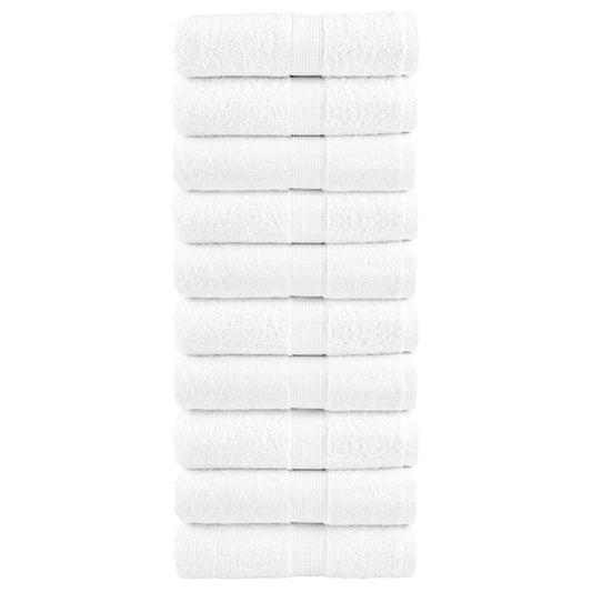 Aukščiausios kokybės svečių rankšluosčiai SOLUND, 10 vnt., balti, 30x50 cm, 600 g/m²