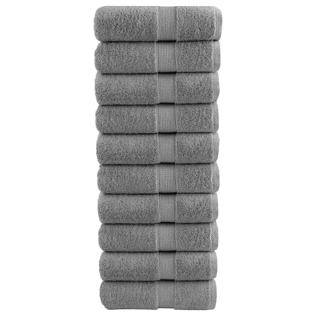Aukščiausios kokybės rankšluosčiai SOLUND, 10 vnt., pilki, 30x30 cm, 600 g/m²