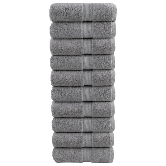 Aukščiausios kokybės rankšluosčiai SOLUND, 10 vnt., pilki, 30x30 cm, 600 g/m²