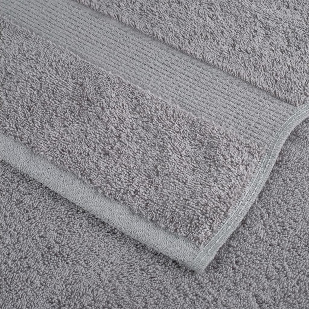 Aukščiausios kokybės svečių rankšluosčiai SOLUND, 10 vnt., pilki, 30x50 cm, 600 g/m²