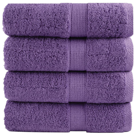 Aukščiausios kokybės rankšluosčiai SOLUND, 4 vnt., violetiniai, 30x30 cm, 600 g/m²