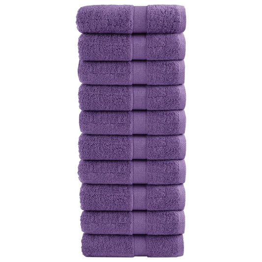 Aukščiausios kokybės rankšluosčiai SOLUND, 10 vnt., violetiniai, 30x30 cm, 600 g/m²