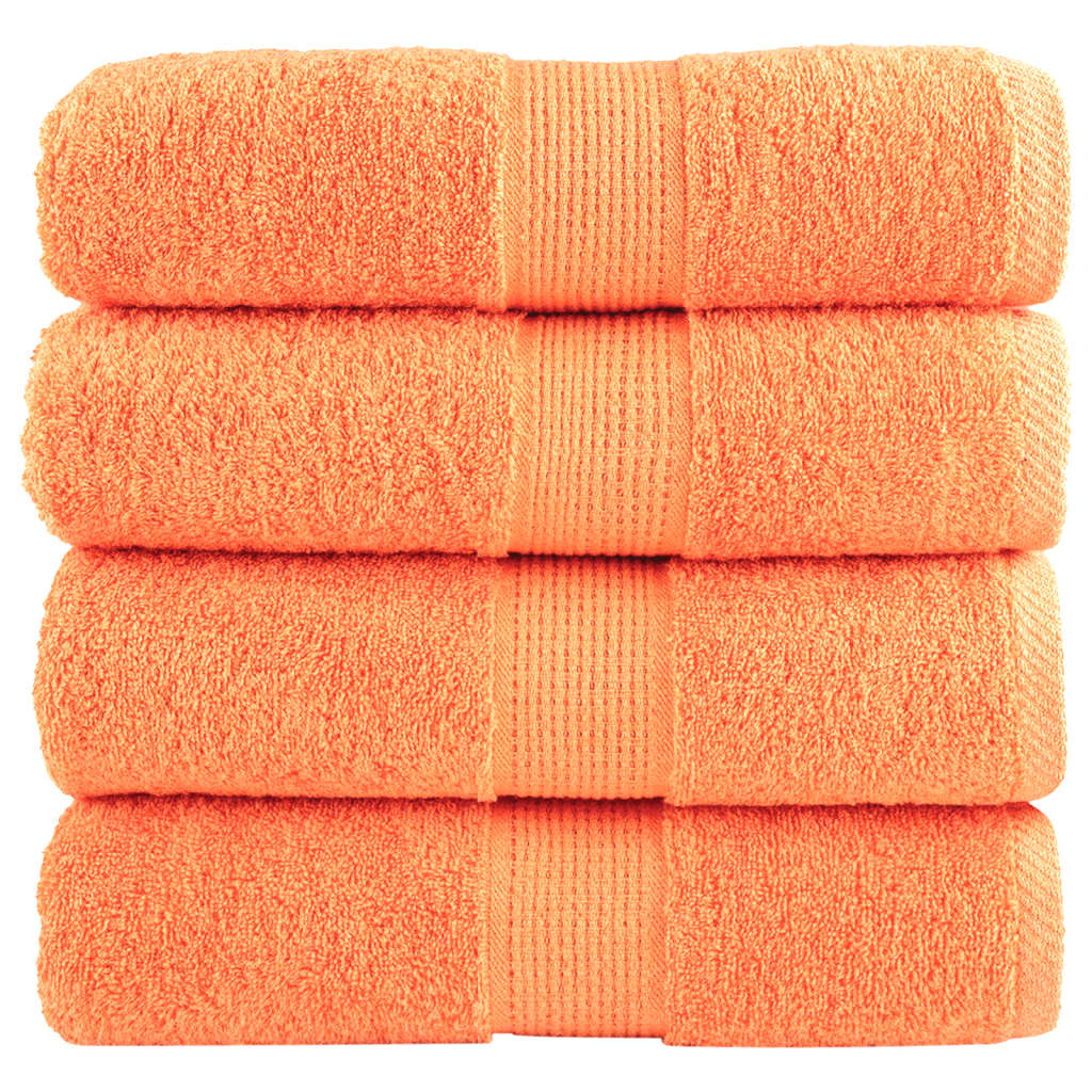 Aukščiausios kokybės rankšluosčiai SOLUND, 4 vnt., oranžiniai, 30x30 cm, 600 g/m²