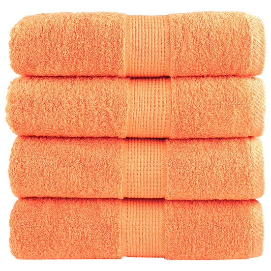 Aukščiausios kokybės rankšluosčiai SOLUND, 4 vnt., oranžiniai, 30x30 cm, 600 g/m²