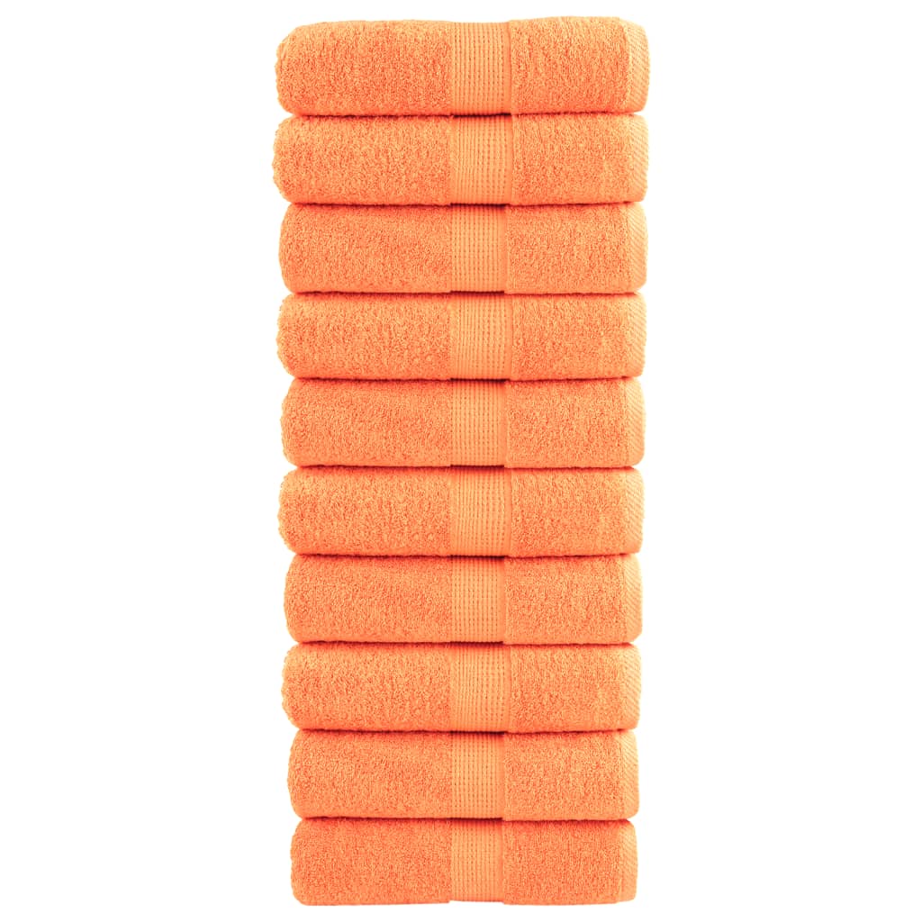 Aukščiausios kokybės rankšluosčiai SOLUND, 10 vnt., oranžiniai, 30x30 cm, 600 g/m²