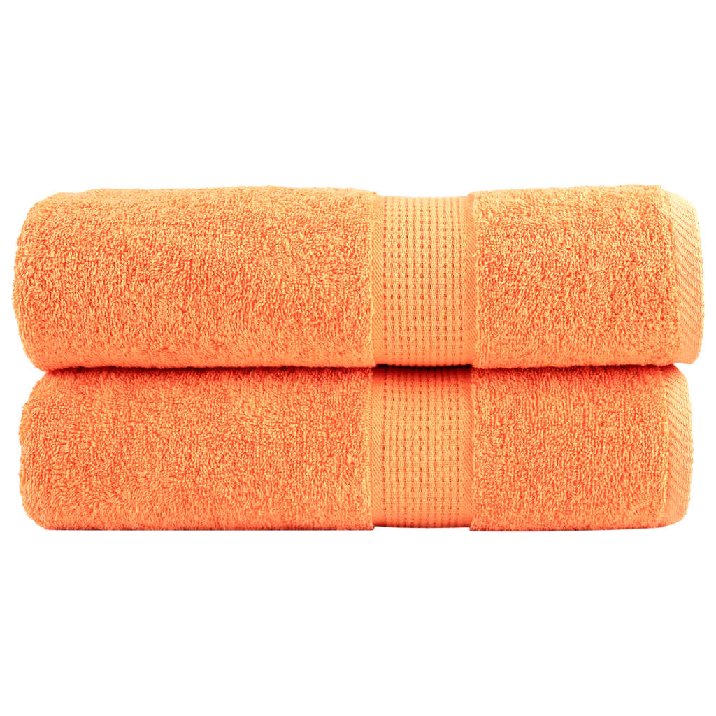 Premium dušo rankšluosčiai SOLUND 2 vnt Oranžiniai 70x140 cm 600 gsm