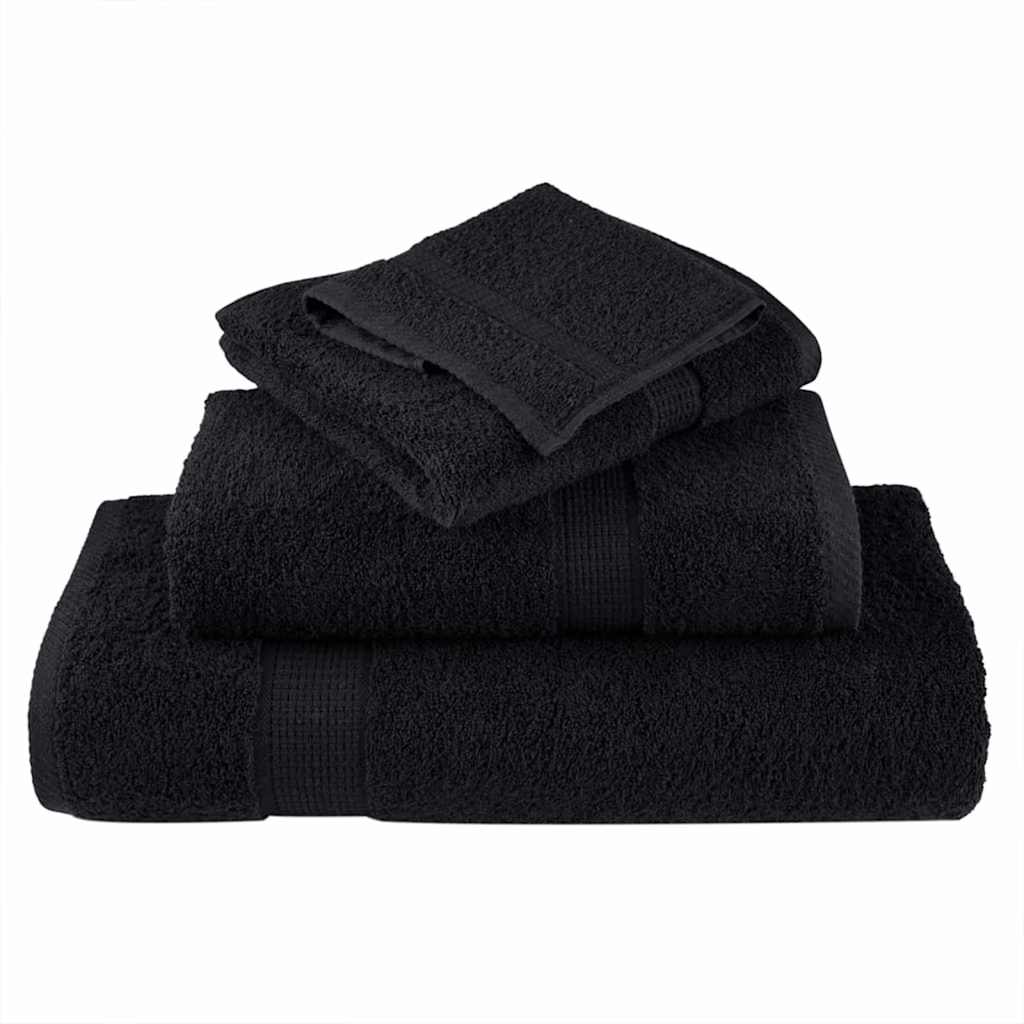 Svečių Rankšluostis SOLUND 10 pcs Juoda 15 x 21 cm 550 gsm
