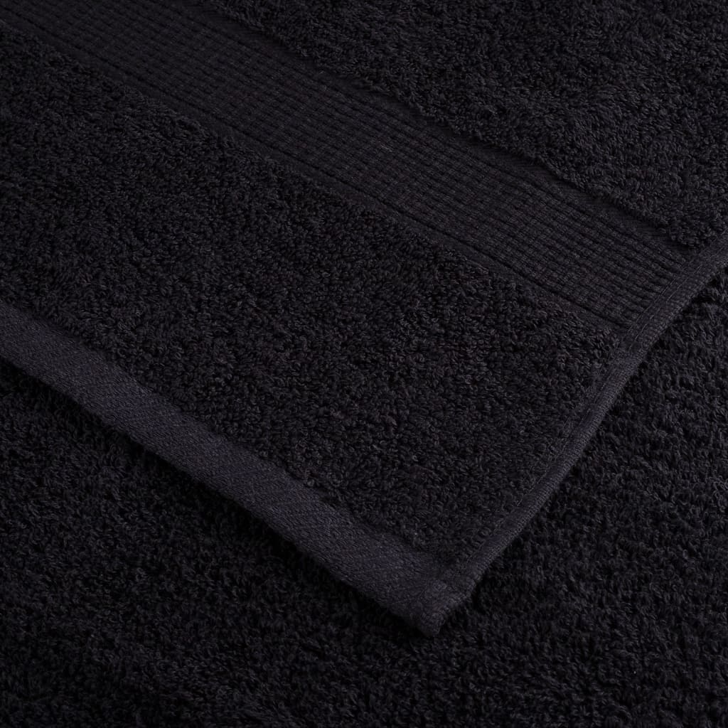 Aukščiausios kokybės svečių rankšluosčiai SOLUND, 4 vnt., juodi, 30x50 cm, 600 g/m²