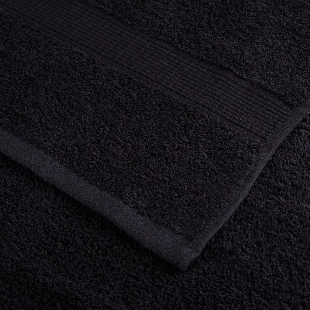 Aukščiausios kokybės svečių rankšluosčiai SOLUND, 10 vnt., juodi, 30x50 cm, 600 g/m²