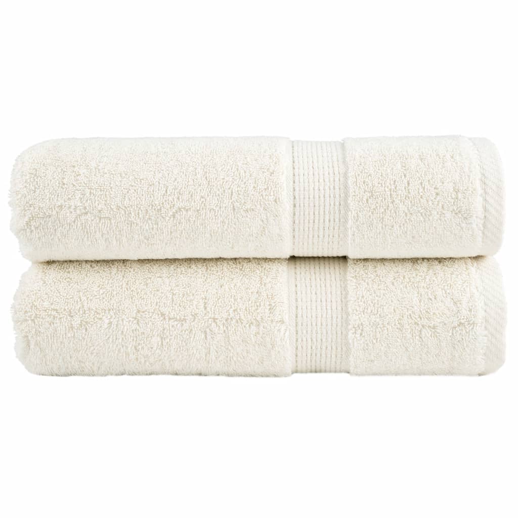 Aukščiausios kokybės rankšluosčiai SOLUND, 2 vnt., kreminės spalvos, 50 x 100 cm, 600 g/m²