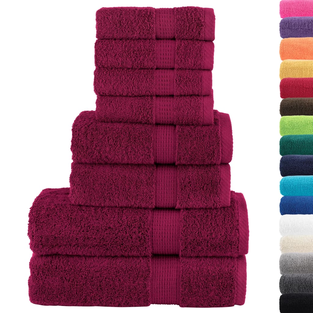 Rankšluosčių rinkinys SOLUND, 8vnt., tamsiai raudoni, 600g/m²