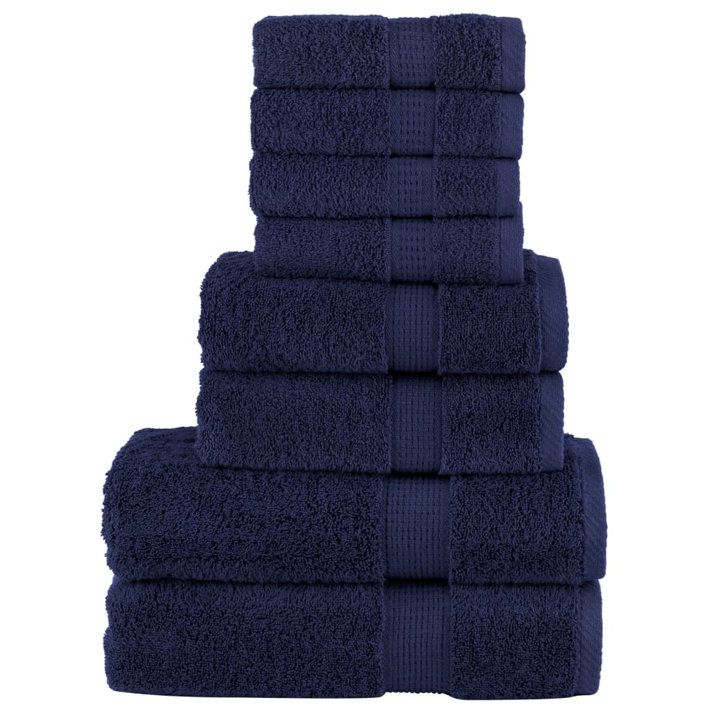 Rankšluosčių rinkinys SOLUND, 8vnt., tamsiai mėlyni, 600g/m²