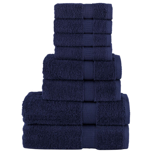 Rankšluosčių rinkinys SOLUND, 8vnt., tamsiai mėlyni, 600g/m²
