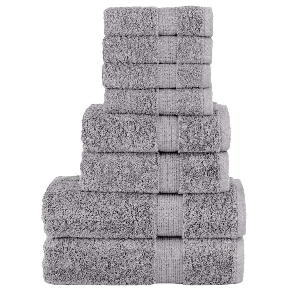 Rankšluosčių rinkinys SOLUND, 8vnt., pilki, 600g/m²