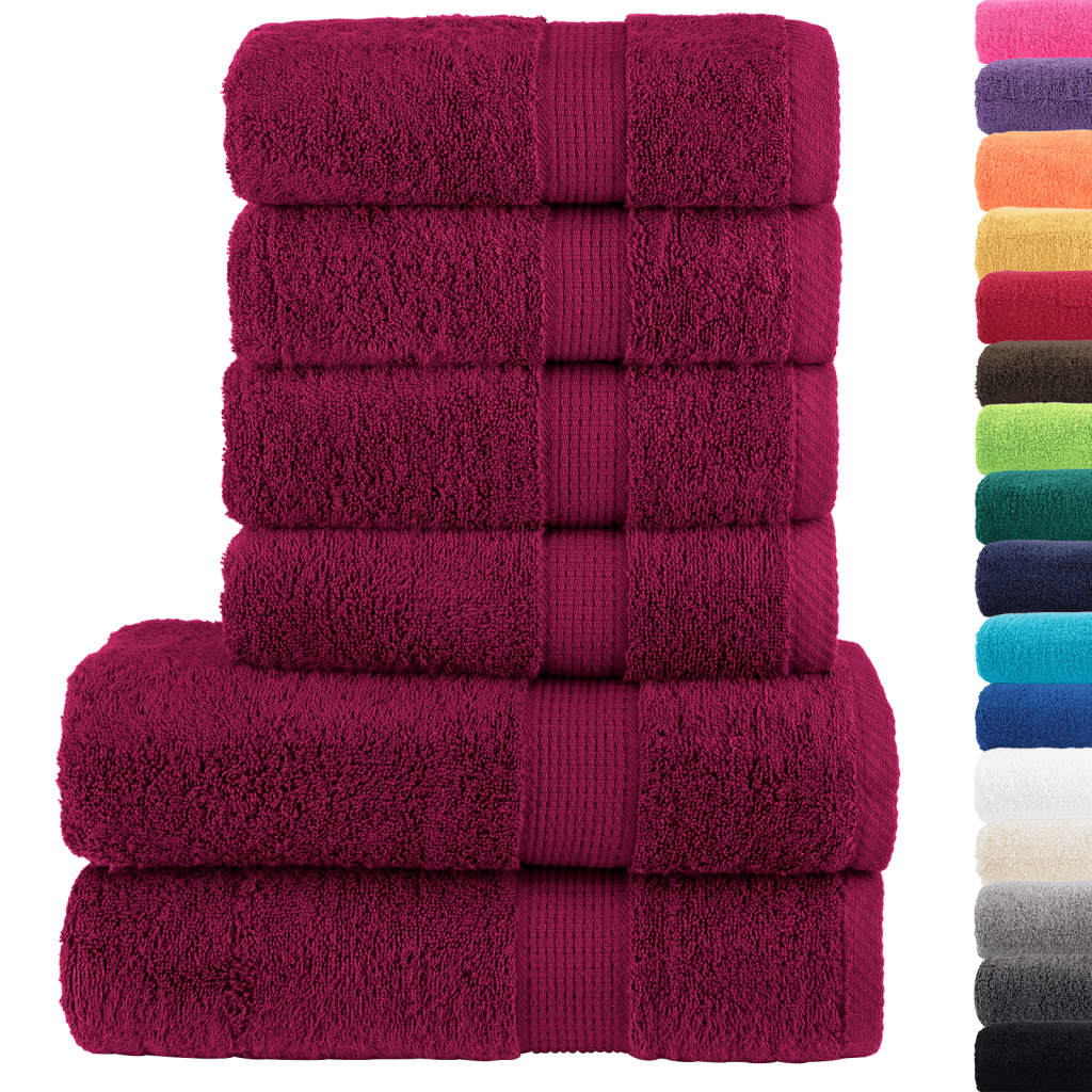 Rankšluosčių rinkinys SOLUND, 6vnt., tamsiai raudoni, 600g/m²