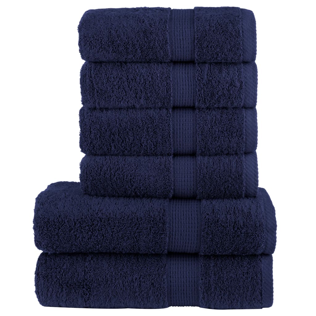 Rankšluosčių rinkinys SOLUND, 6vnt., tamsiai mėlyni, 600g/m²