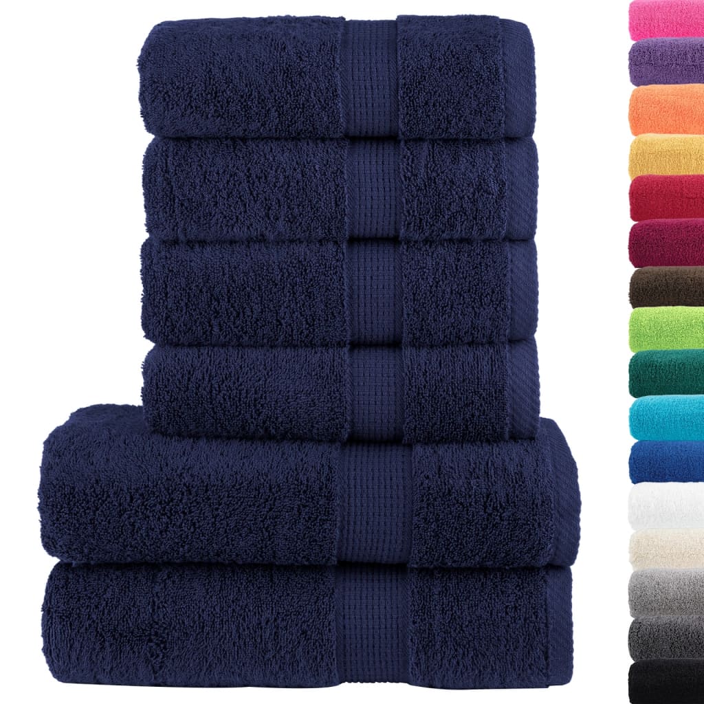 Rankšluosčių rinkinys SOLUND, 6vnt., tamsiai mėlyni, 600g/m²