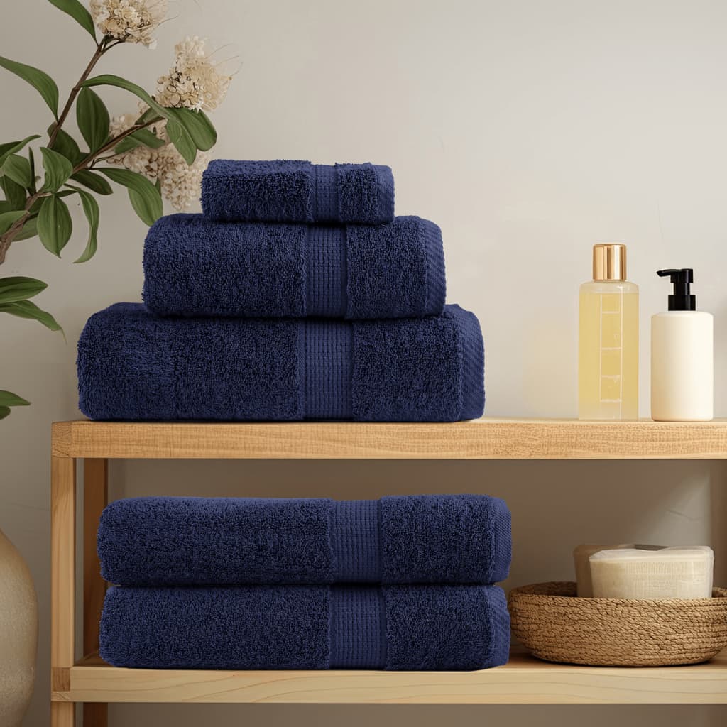 Rankšluosčių rinkinys SOLUND, 6vnt., tamsiai mėlyni, 600g/m²