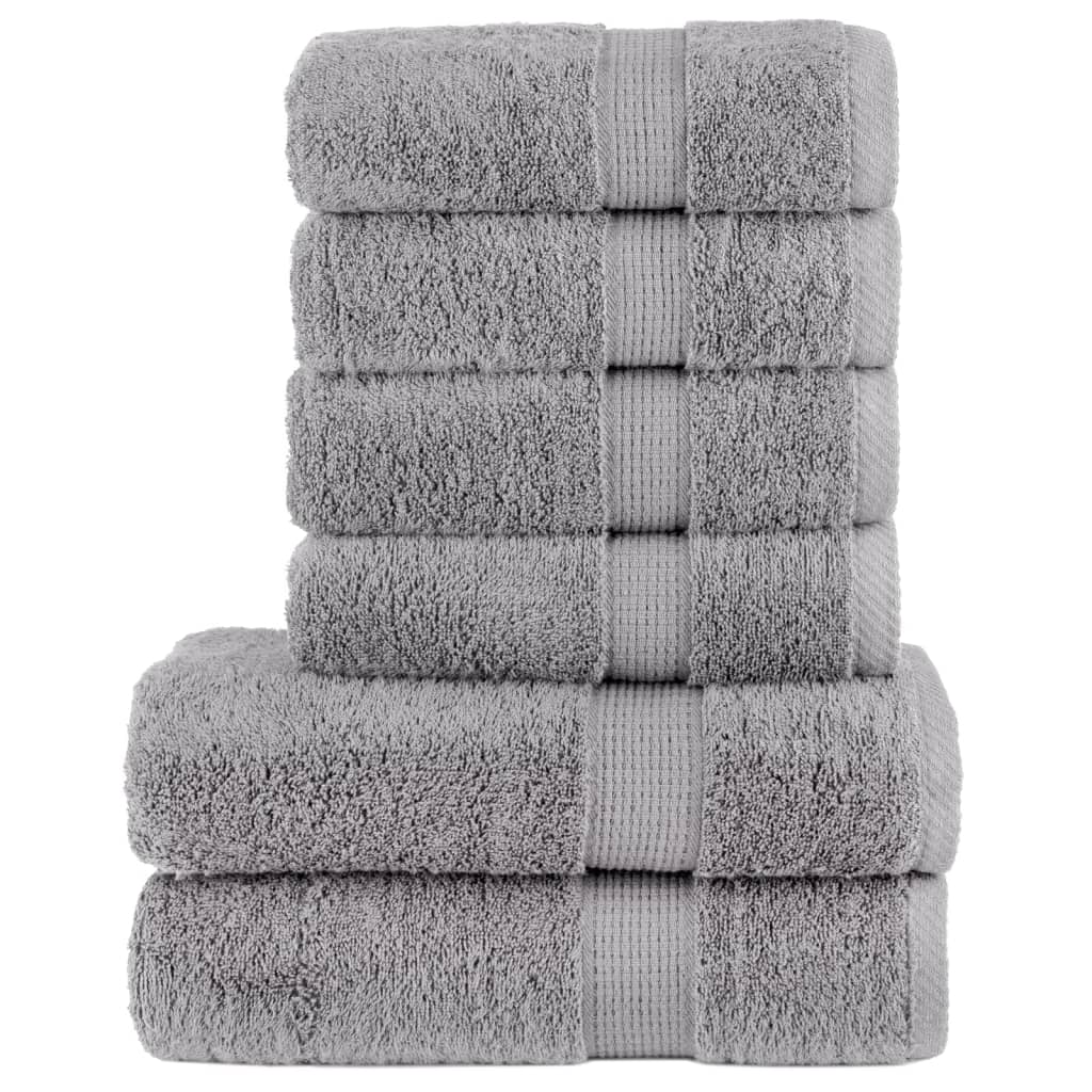 Rankšluosčių rinkinys SOLUND, 6vnt., pilki, 600g/m²