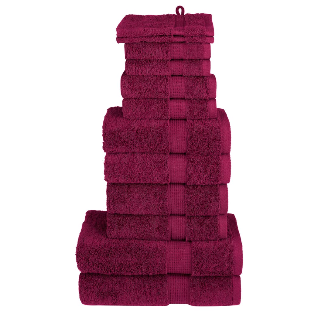 Rankšluosčių rinkinys SOLUND, 12vnt., tamsiai raudoni, 600g/m²