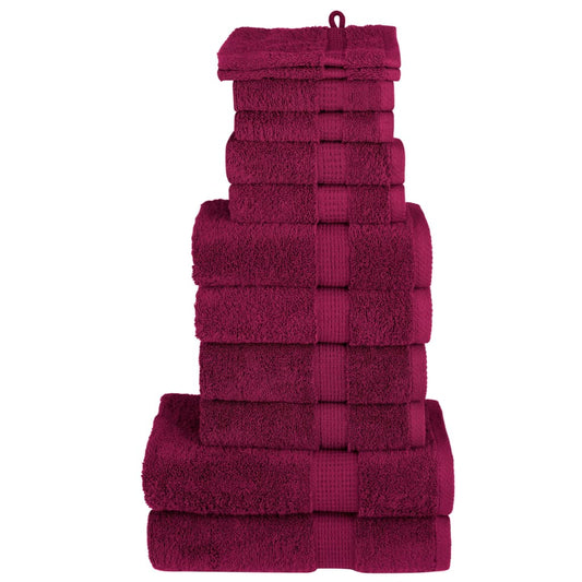 Rankšluosčių rinkinys SOLUND, 12vnt., tamsiai raudoni, 600g/m²