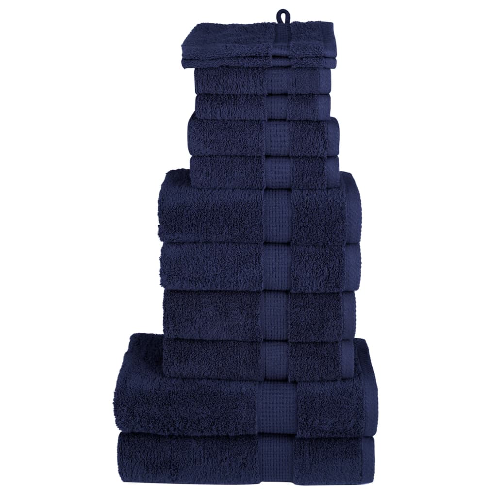 Rankšluosčių rinkinys SOLUND, 12vnt., tamsiai mėlyni, 600g/m²