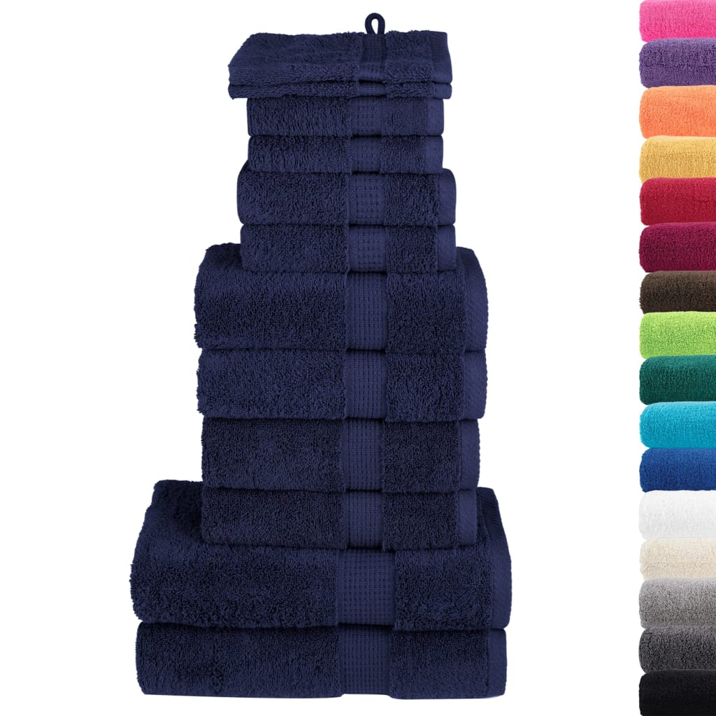 Rankšluosčių rinkinys SOLUND, 12vnt., tamsiai mėlyni, 600g/m²