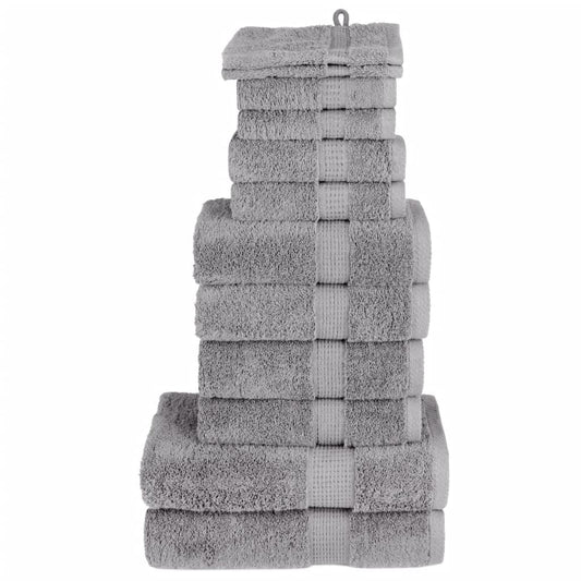 Rankšluosčių rinkinys SOLUND, 12vnt., pilki, 600g/m²