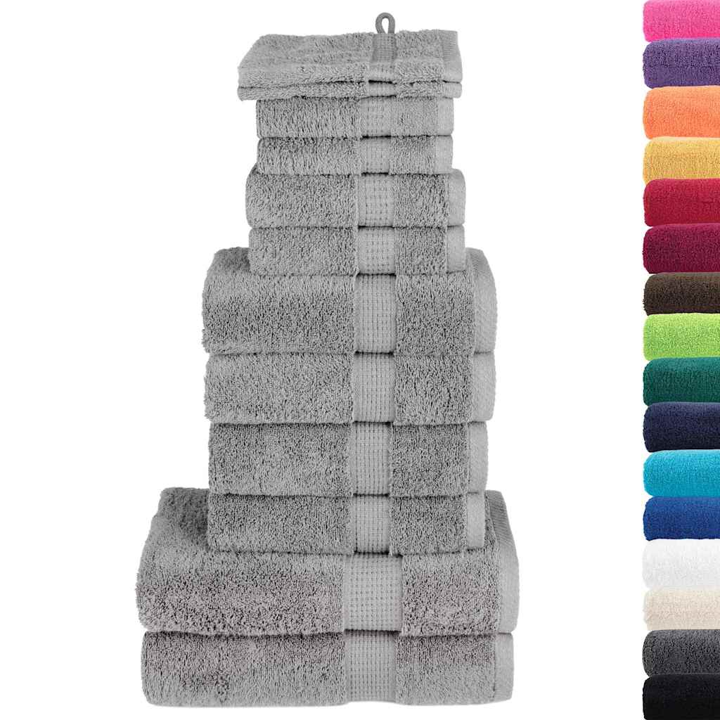 Rankšluosčių rinkinys SOLUND, 12vnt., pilki, 600g/m²