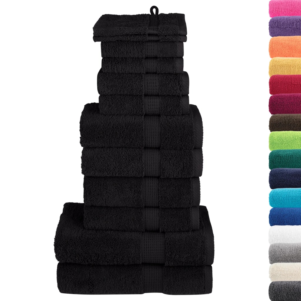 Rankšluosčių rinkinys SOLUND, 12vnt., juodi, 600g/m²