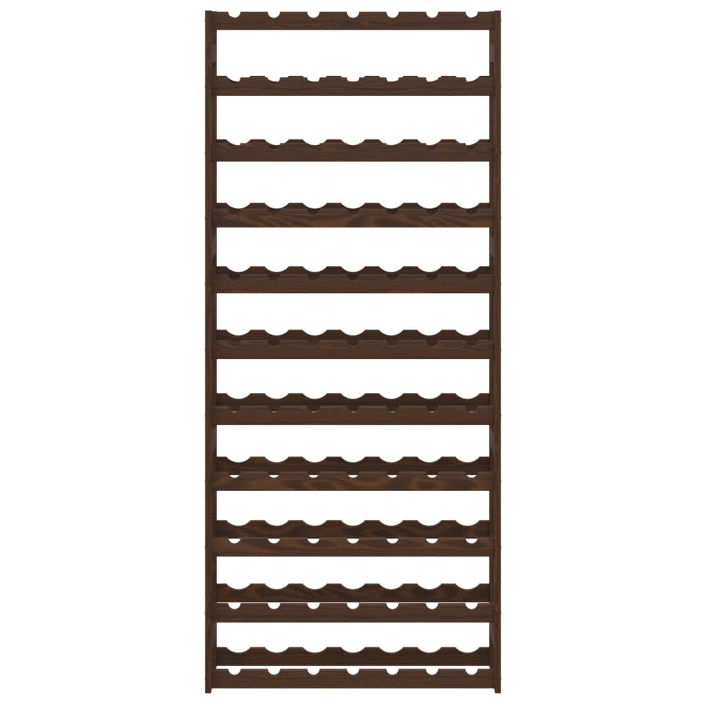Vyno laikiklis 77 buteliams, rudas, pušies medienos masyvas