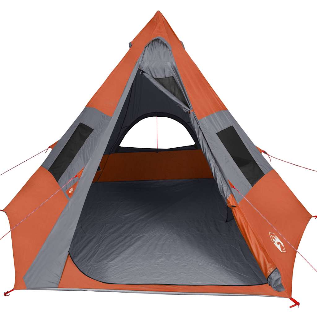 Stovyklavimo palapinė, oranžinė, septynvietė, tipi dizaino