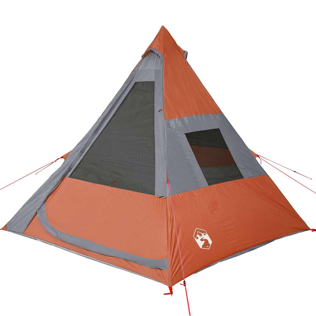 Stovyklavimo palapinė, oranžinė, septynvietė, tipi dizaino