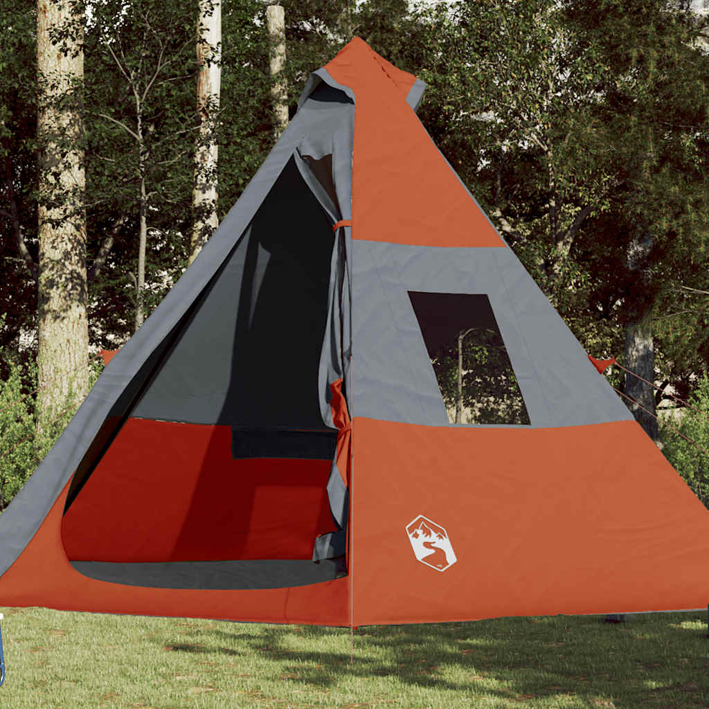 Stovyklavimo palapinė, oranžinė, septynvietė, tipi dizaino
