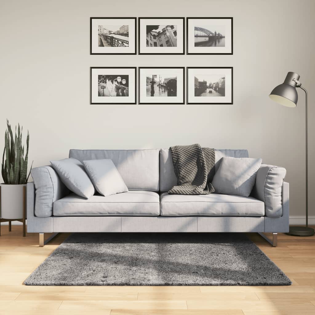 Kilimas HUARTE, antracito, 120x120 cm, trumpi šereliai