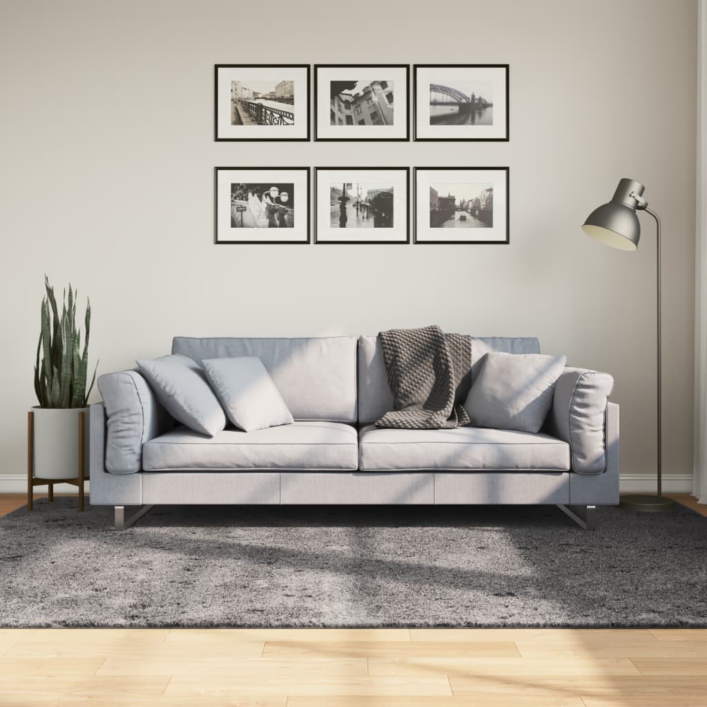 Kilimas HUARTE, antracito, 160x230 cm, trumpi šereliai